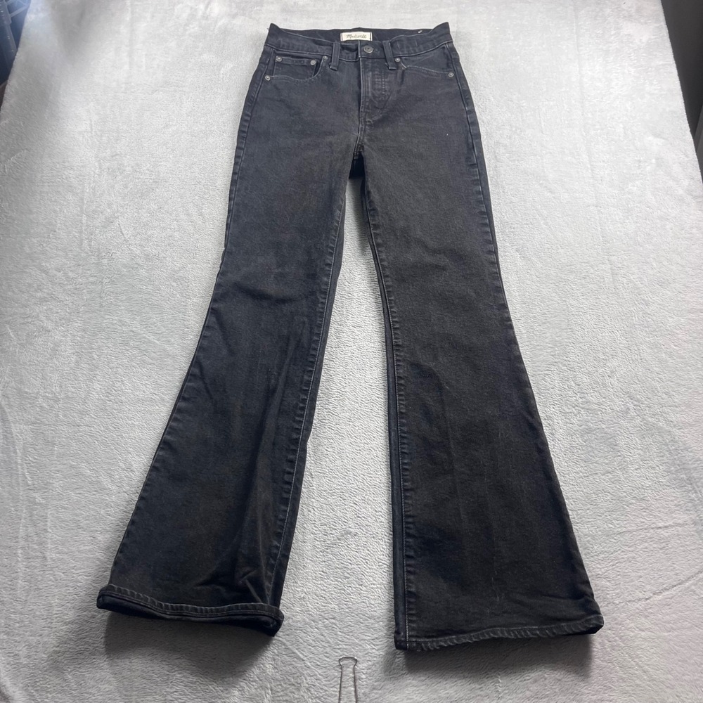 Madewell The Perfect‎ Vintage Flare Jean Washed Black Lunar High Rise Denim 25